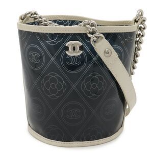 Chanel Camellia Vinyl Leather Basket Shoulder Bag